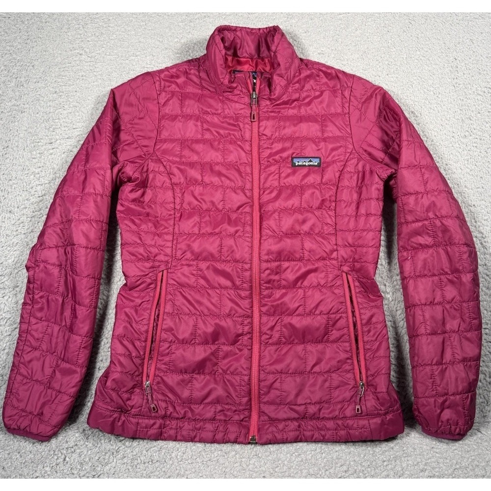 Patagonia Nano Puff Jacket Womens Size XS Pink Quilted Full Zip
